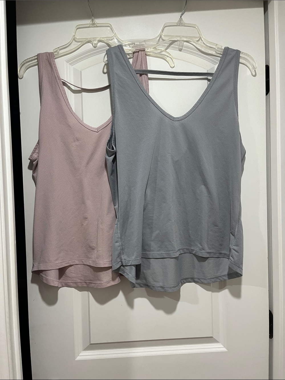 Victoria's Secret Sleeveless V-Neck Low Back Tank Tops - Dusty Pink & Light Gray